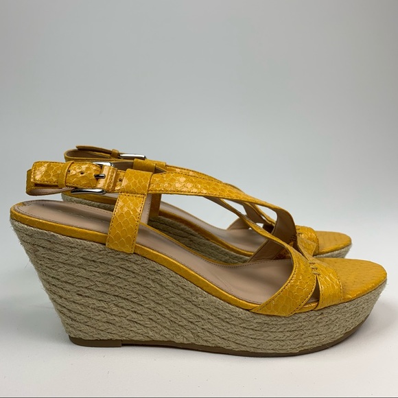 Via Spiga Espadrille Wedge Sandals Yellow Size 8.5 - Picture 3 of 12